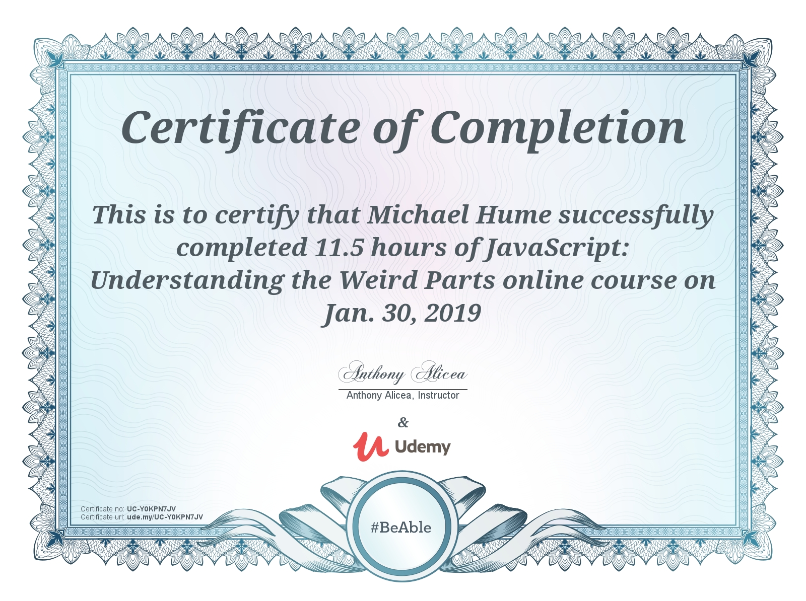 Certificate